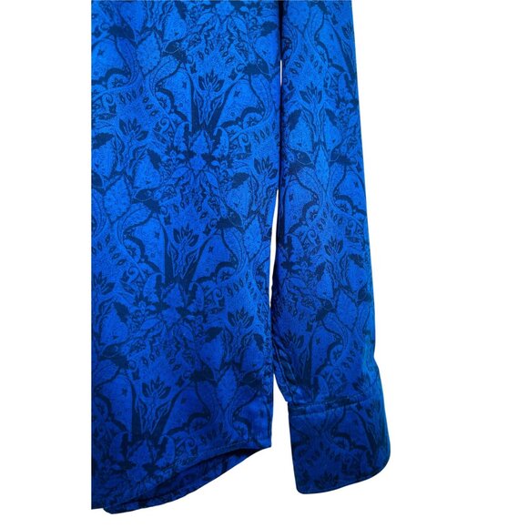 Robert Graham Highland Stretch Mens Jacquard Bright Blue Long-Sleeve Button-Up S - Picture 8 of 13